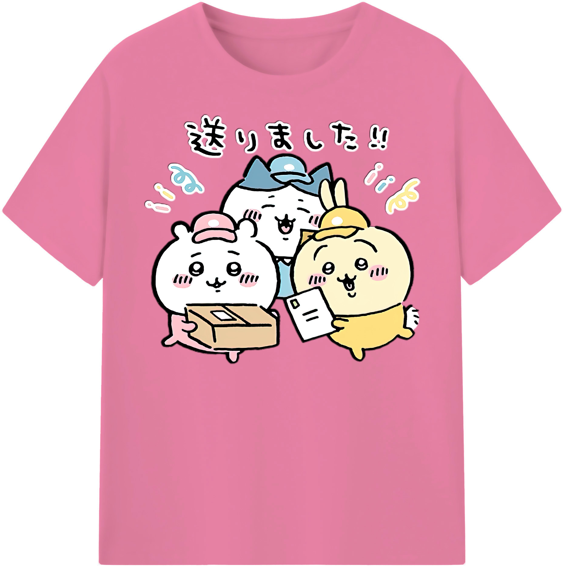 （画像用） ちいかわ ハチワレ Chii-kawa hachiware 綿100％半袖Tシャツ（フロントプリント）